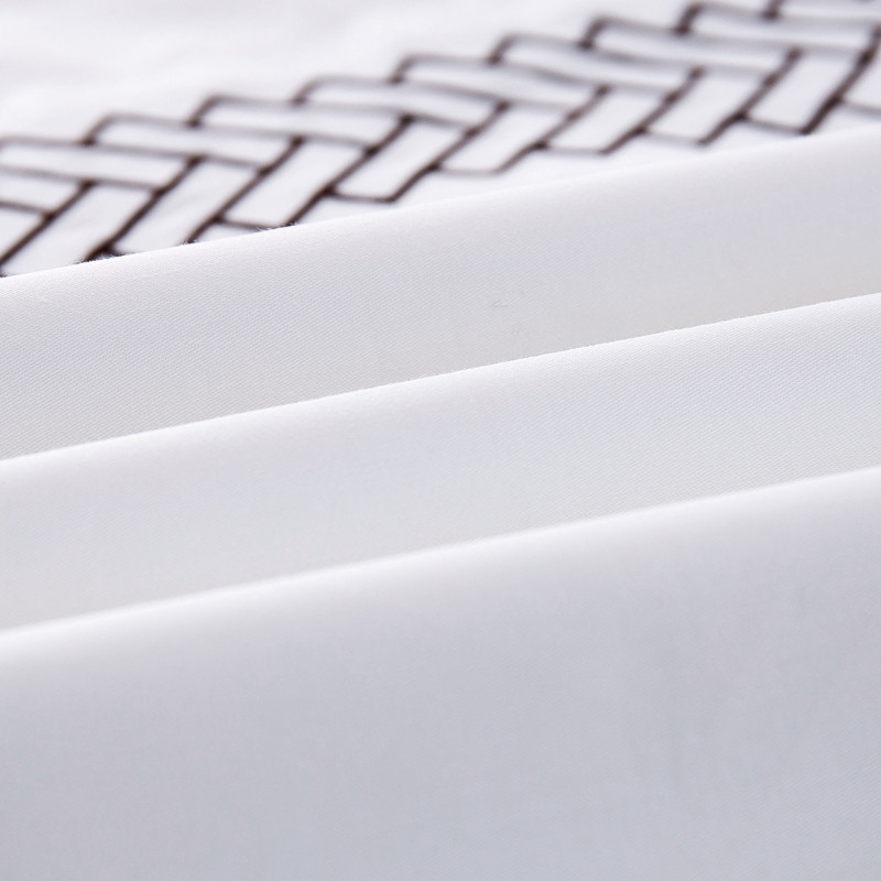 Vit 6080S 100% Bomull Pil Broderad Hotell Sovrum Lakan Set Vit 6080S 100% Bomull Pil Broderad Hotell Sovrum Lakan Set