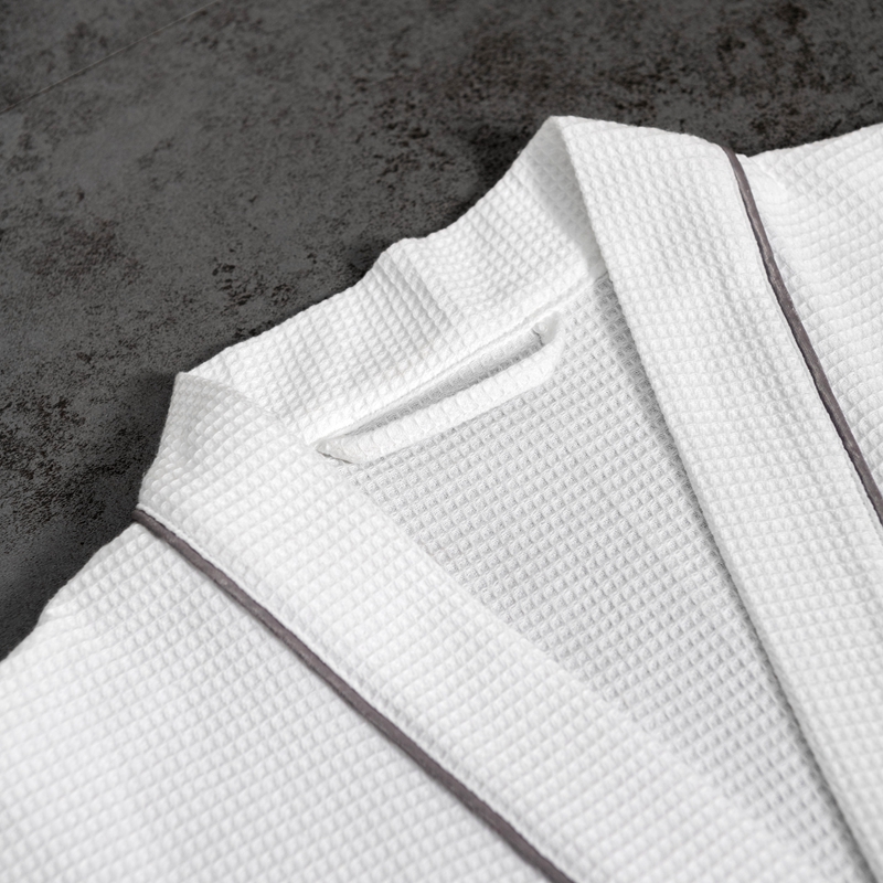 100 % ren bomull liten våffla Kimono krage hotellbadrock 100 % ren bomull liten våffla Kimono krage hotellbadrock