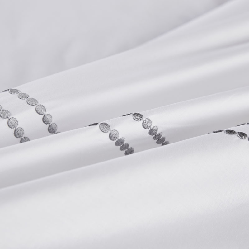 300TC Dot Broderad 100% bomull Sängkläder Set 300TC Dot Broderad 100% bomull Sängkläder Set