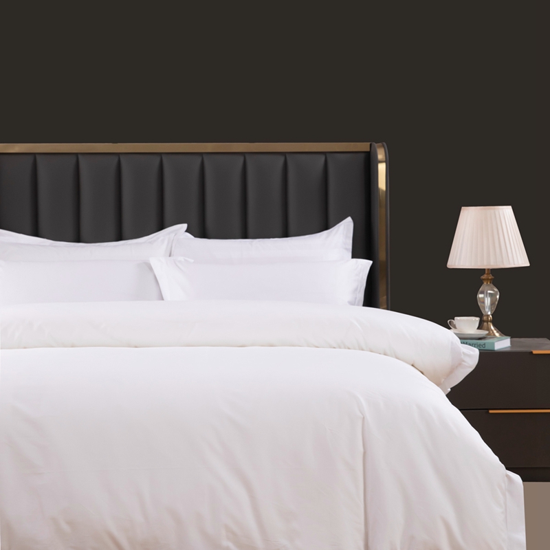 6080S 400TC 100% Bomull Satin Vanligt vitt hotellsängset 6080S 400TC 100% Bomull Satin Vanligt vitt hotellsängset