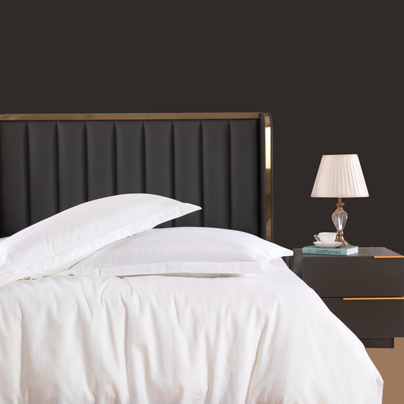 6080S 400TC 100% Bomull Satin Vanligt vitt hotellsängset 6080S 400TC 100% Bomull Satin Vanligt vitt hotellsängset