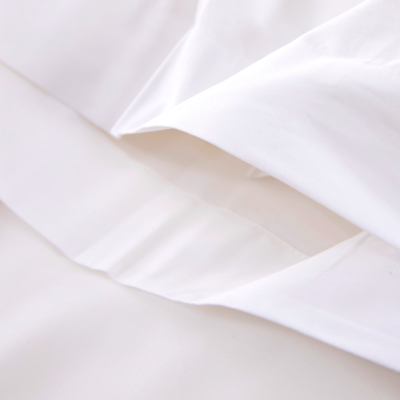 6080S 400TC 100% Bomull Satin Vanligt vitt hotellsängset 6080S 400TC 100% Bomull Satin Vanligt vitt hotellsängset