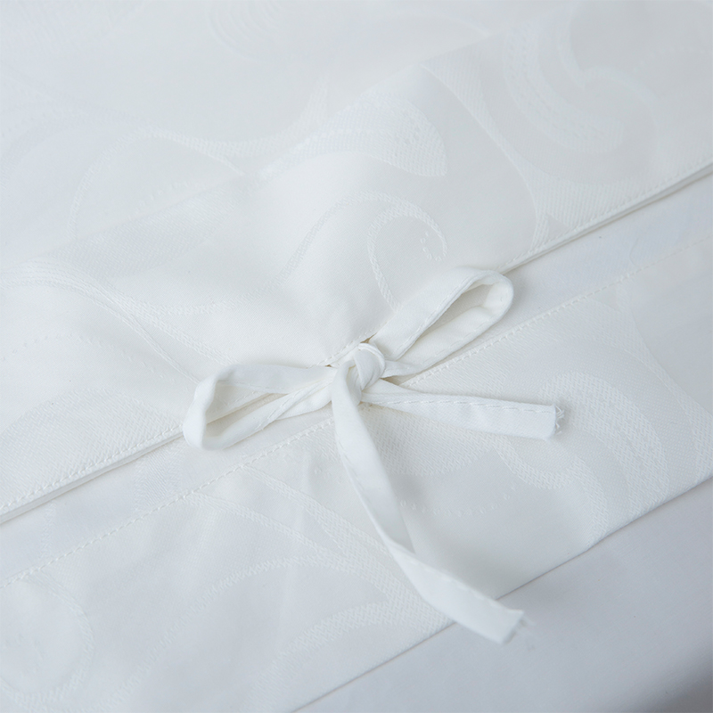 Ny Jacquard 100% Bomull Satin Vit Hotell Linne Sovrum Sängkläder Lakan Set Ny Jacquard 100% Bomull Satin Vit Hotell Linne Sovrum Sängkläder Lakan Set
