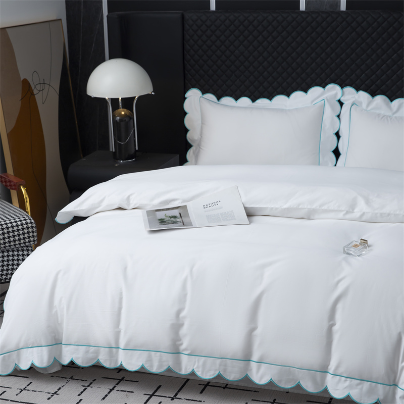 Nytt broderisnitt design 400TC bomull satin sängkläder set Nytt broderisnitt design 400TC bomull satin sängkläder set