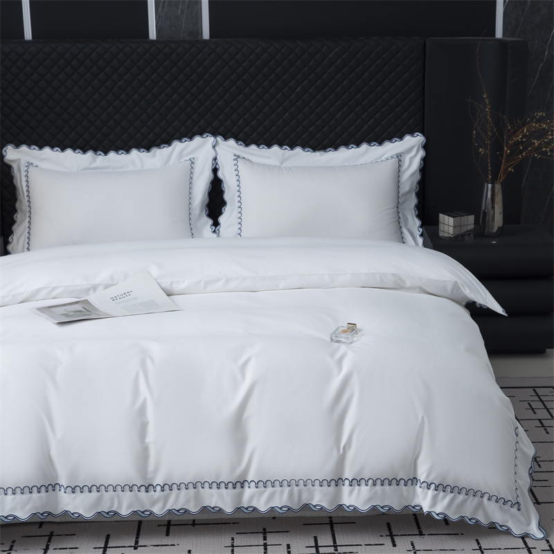 Utsökt broderisnitt design 350TC bomull satin sängkläder set Utsökt broderisnitt design 350TC bomull satin sängkläder set