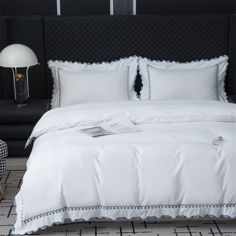Utsökt broderisnitt design 350TC bomull satin sängkläder set Utsökt broderisnitt design 350TC bomull satin sängkläder set