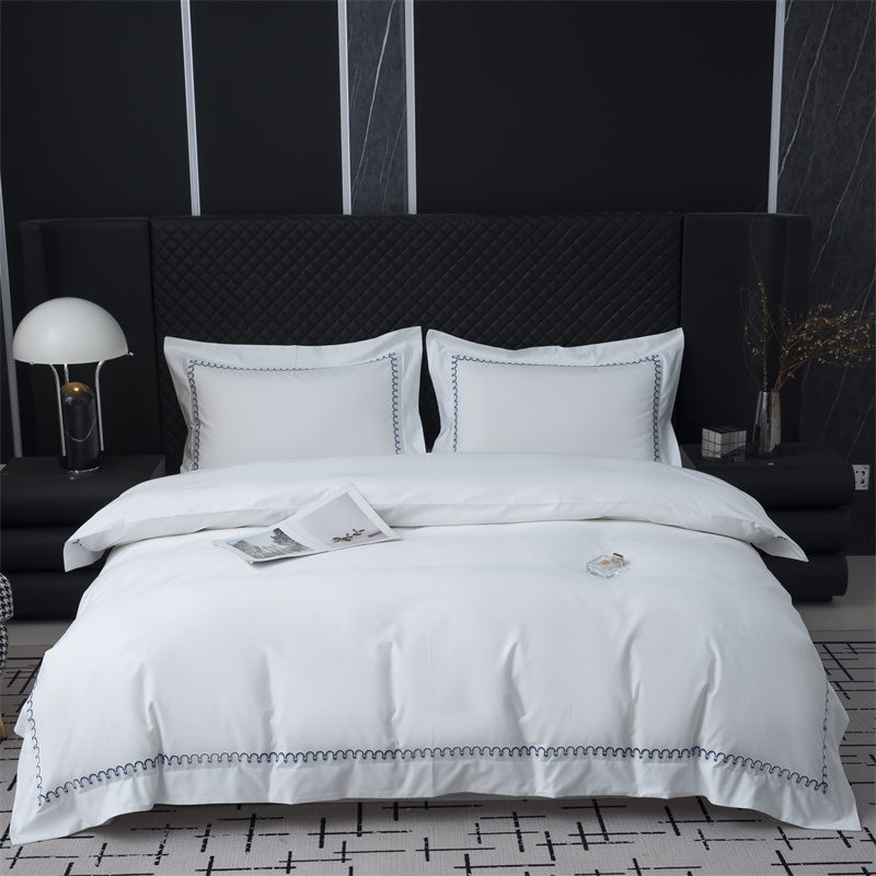 Nytt mönster broderidesign 500TC bomull satin sängkläder set