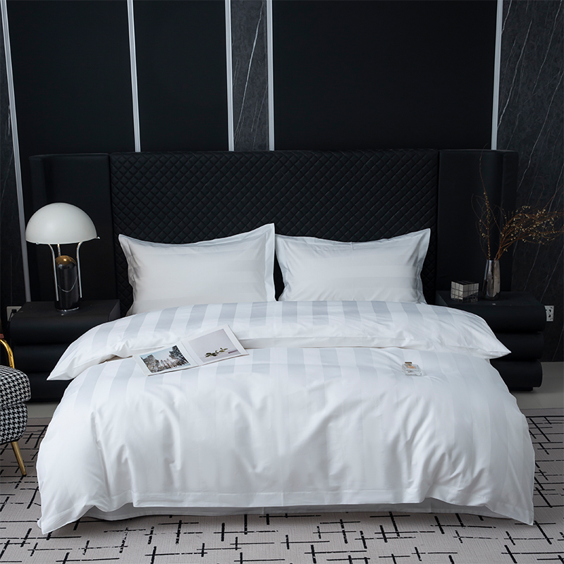 7 cm satin rand slät vit 750TC 100 % bomull för femstjärnigt hotellsängset