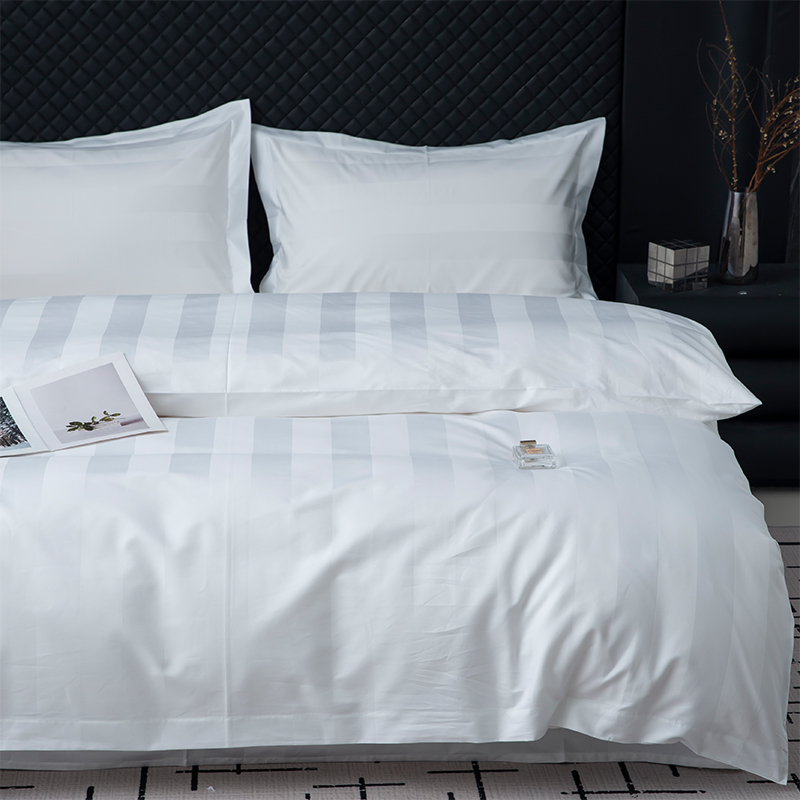 7 cm satin rand slät vit 750TC 100 % bomull för femstjärnigt hotellsängset 7 cm satin rand slät vit 750TC 100 % bomull för femstjärnigt hotellsängset