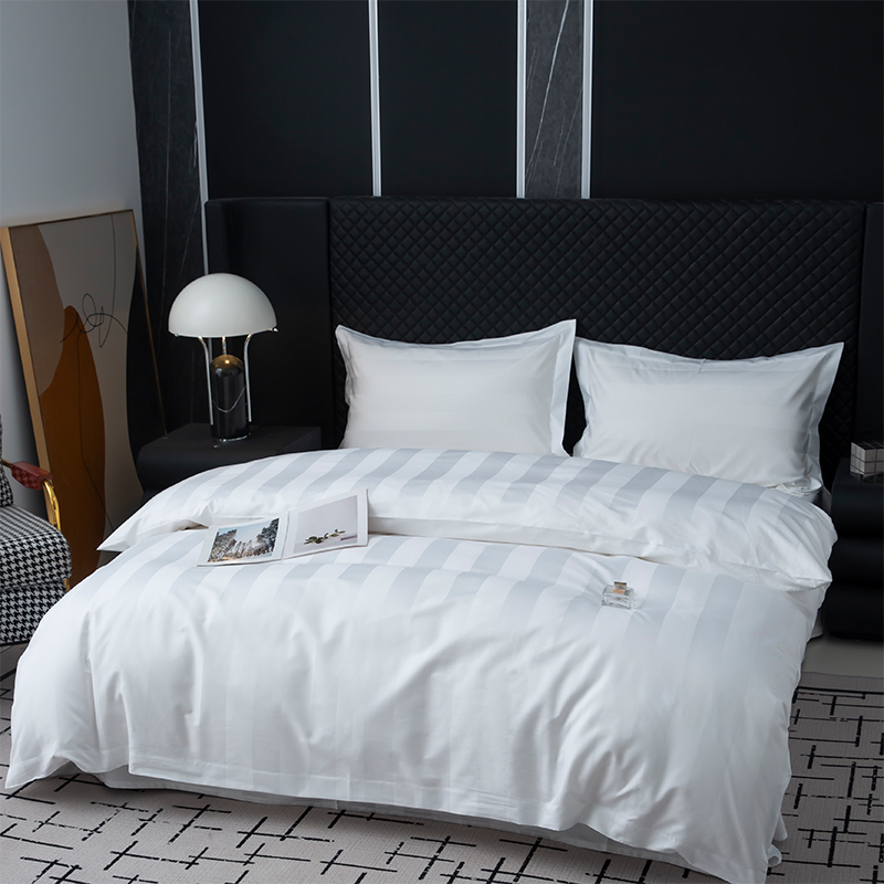 7 cm satin rand slät vit 750TC 100 % bomull för femstjärnigt hotellsängset 7 cm satin rand slät vit 750TC 100 % bomull för femstjärnigt hotellsängset