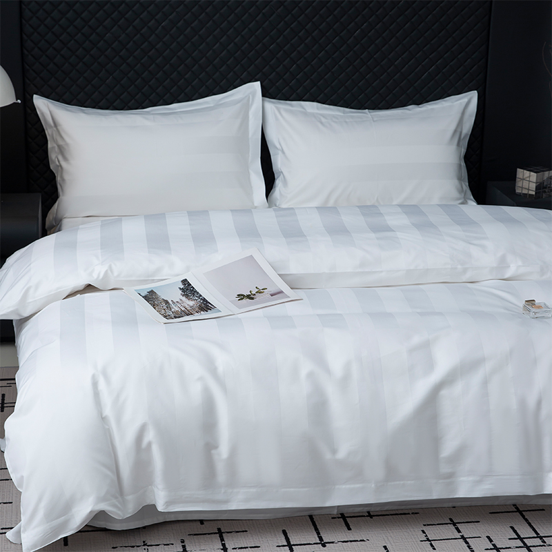 7 cm satin rand slät vit 750TC 100 % bomull för femstjärnigt hotellsängset 7 cm satin rand slät vit 750TC 100 % bomull för femstjärnigt hotellsängset