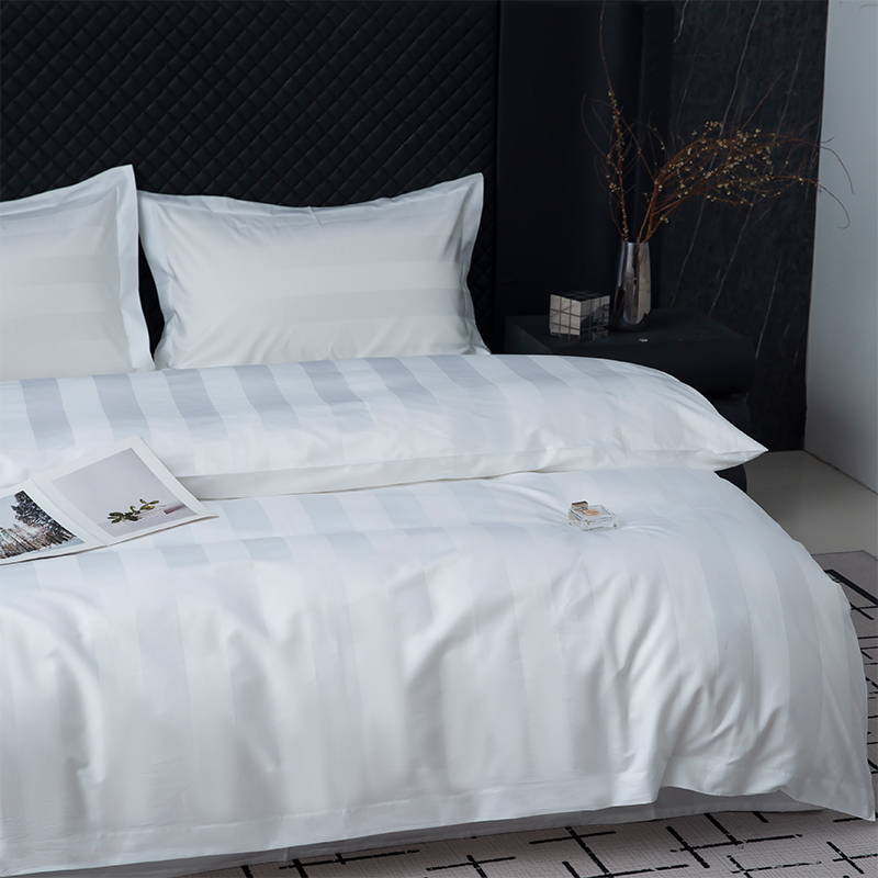 7 cm satin rand slät vit 750TC 100 % bomull för femstjärnigt hotellsängset 7 cm satin rand slät vit 750TC 100 % bomull för femstjärnigt hotellsängset