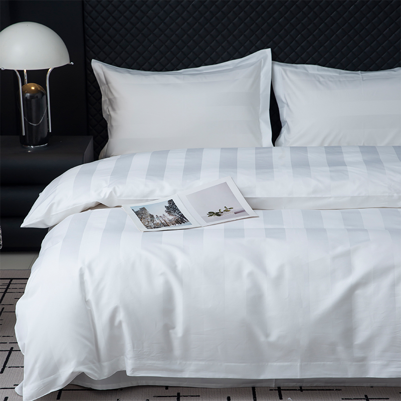 7 cm satin rand slät vit 750TC 100 % bomull för femstjärnigt hotellsängset 7 cm satin rand slät vit 750TC 100 % bomull för femstjärnigt hotellsängset