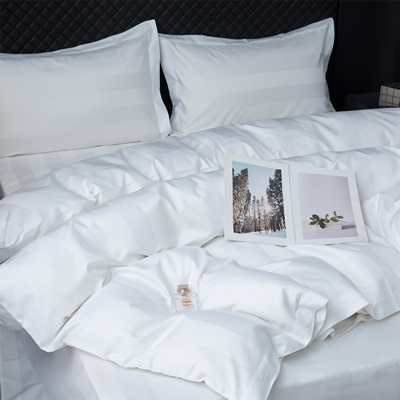 7 cm satin rand slät vit 750TC 100 % bomull för femstjärnigt hotellsängset 7 cm satin rand slät vit 750TC 100 % bomull för femstjärnigt hotellsängset