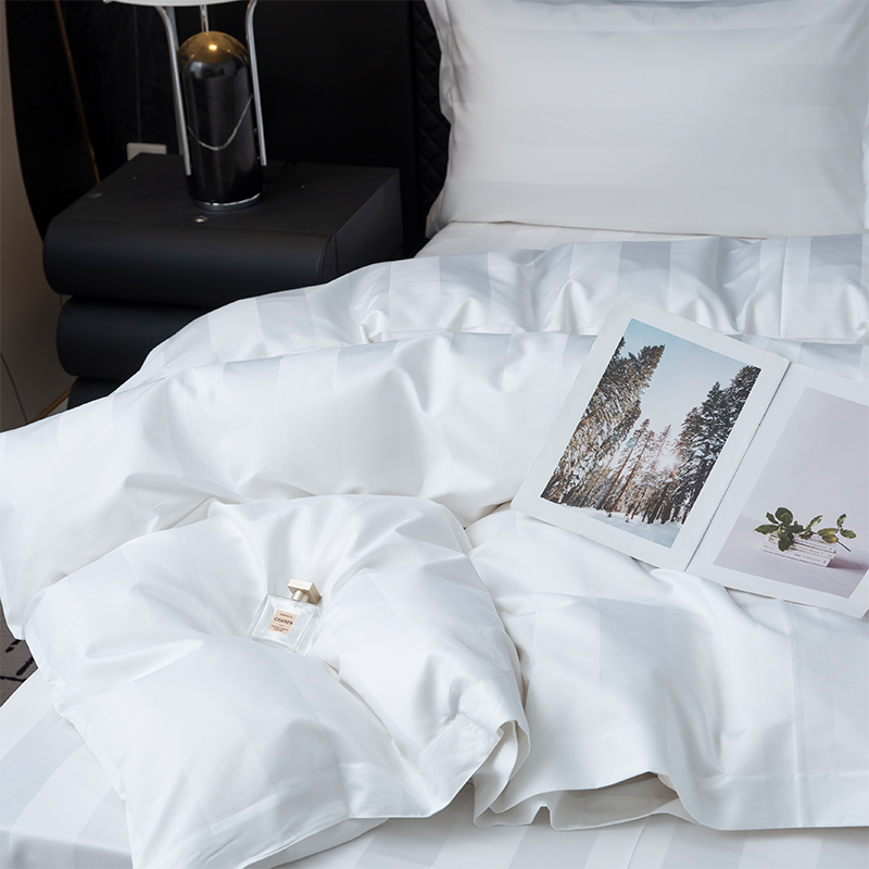 7 cm satin rand slät vit 750TC 100 % bomull för femstjärnigt hotellsängset 7 cm satin rand slät vit 750TC 100 % bomull för femstjärnigt hotellsängset