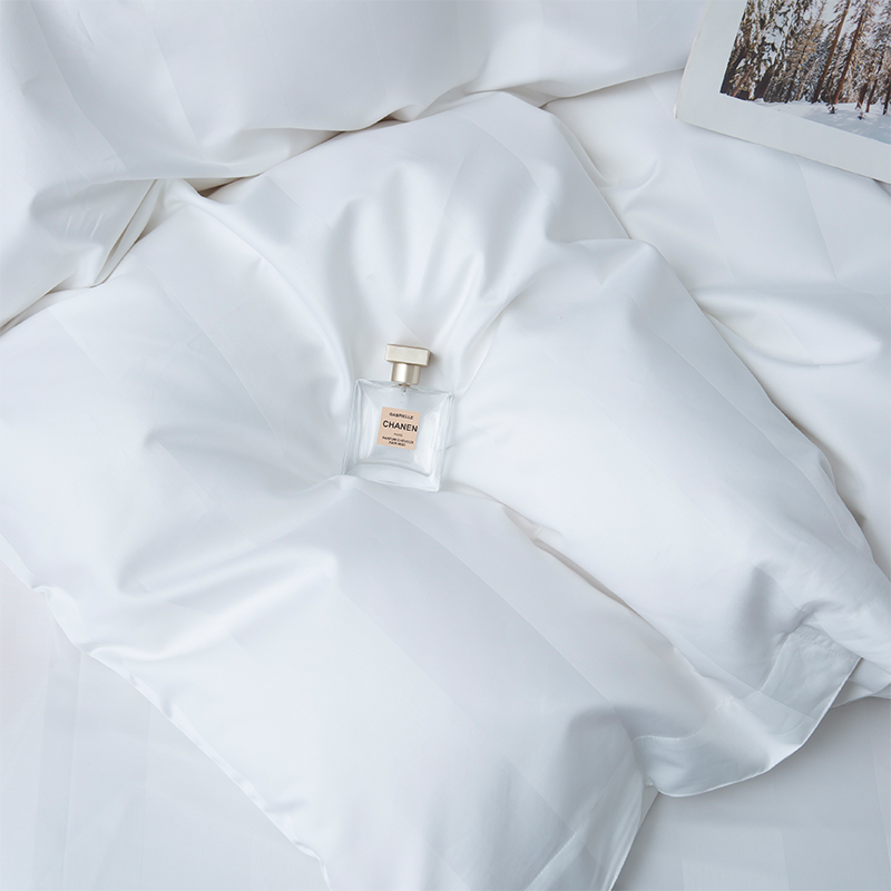 7 cm satin rand slät vit 750TC 100 % bomull för femstjärnigt hotellsängset 7 cm satin rand slät vit 750TC 100 % bomull för femstjärnigt hotellsängset