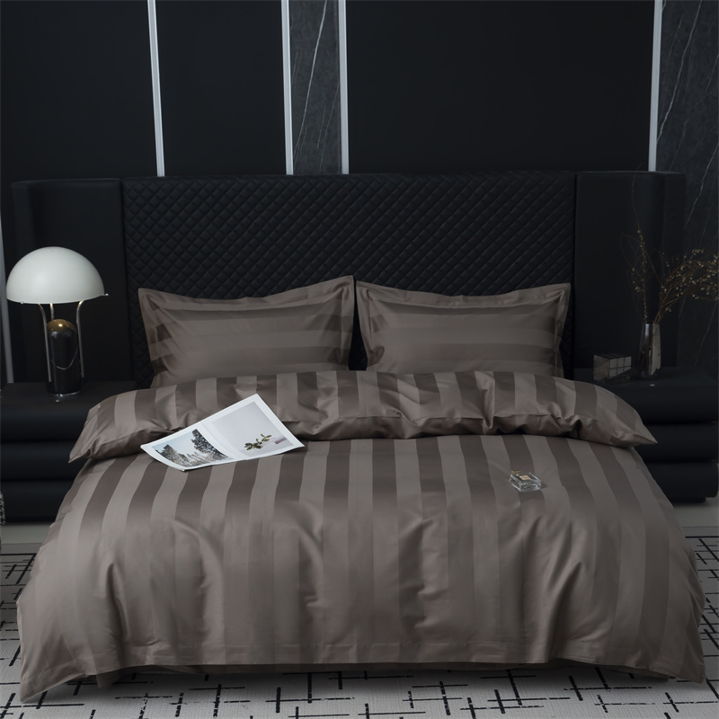 7cm Sateen Stripe 750TC Bomull Sateen Sängkläder Set