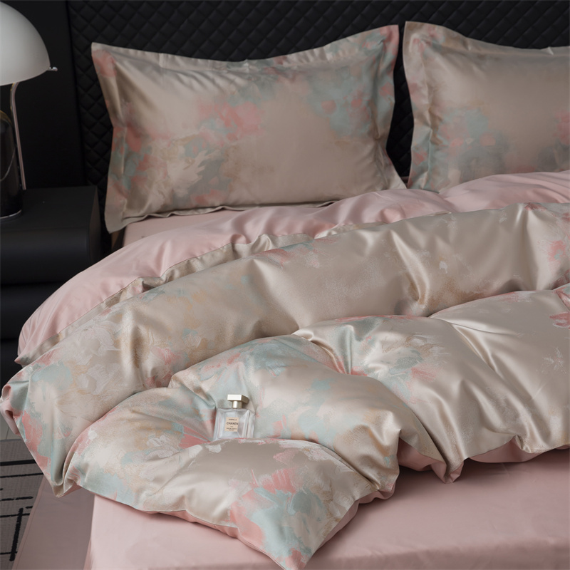 Impressionistiskt garnfärgat Jacquard 80S bomullssängset Impressionistiskt garnfärgat Jacquard 80S bomullssängset