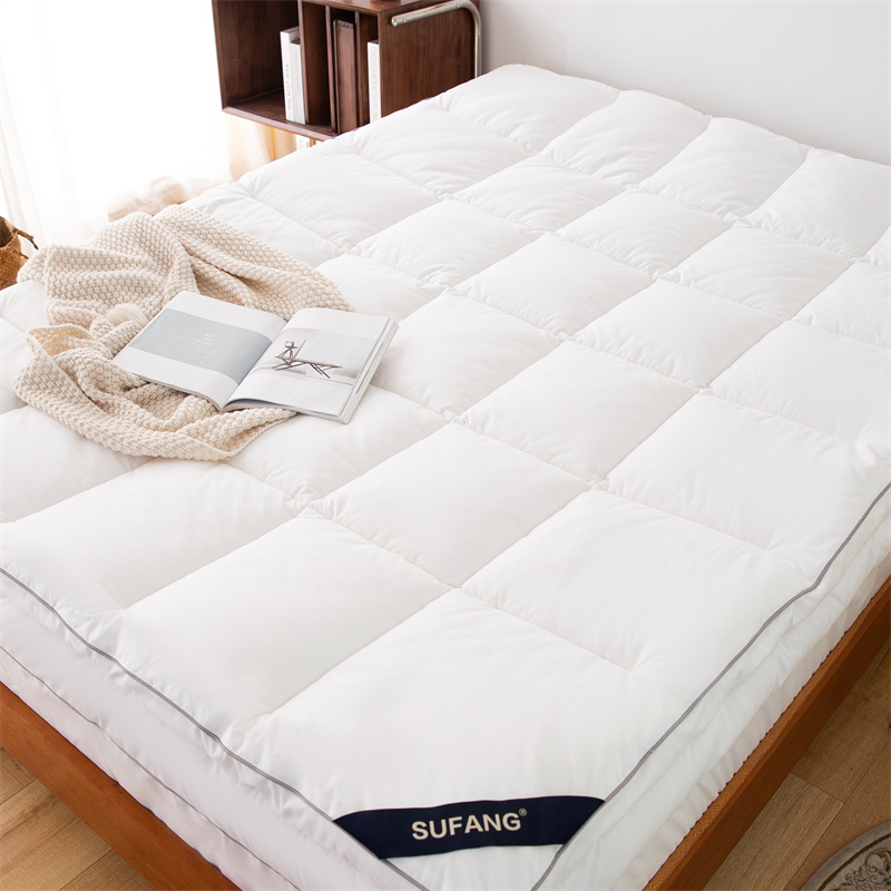 Dubbellagers Madrass Topper Med Dragkedja Kombinerad Microfiber Fyllning Madrass Topper Dubbellagers Madrass Topper Med Dragkedja Kombinerad Microfiber Fyllning Madrass Topper