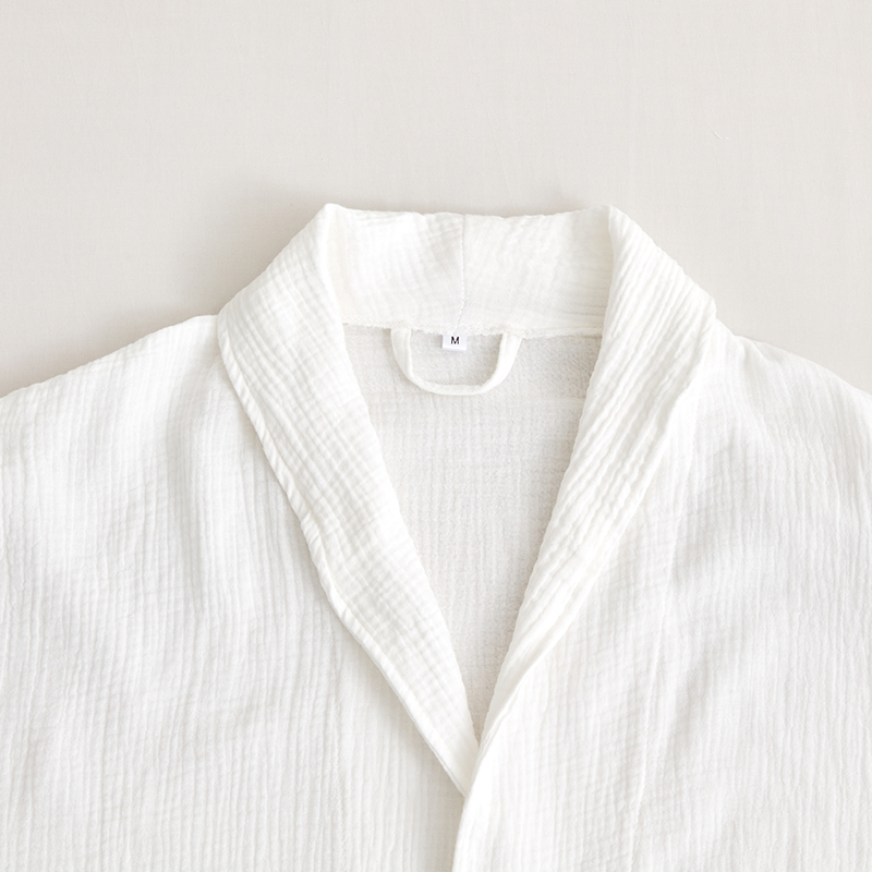 Dubbellagers Gaze Bomullstyg Sjalkrage Hotell Badrock Dubbellagers Gaze Bomullstyg Sjalkrage Hotell Badrock