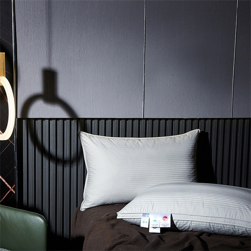 Duck Down tre lager fyllningskudde Sateen Stripe Kudde Duck Down tre lager fyllningskudde Sateen Stripe Kudde