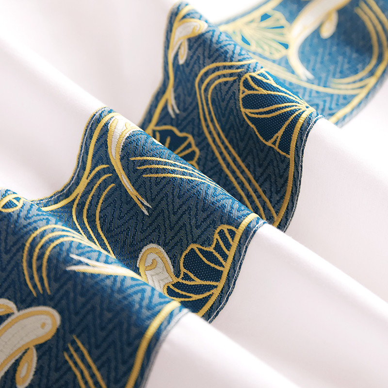 Jacquardtejpdekoration Skräddarsydd 60S bomull hotellsängset Jacquardtejpdekoration Skräddarsydd 60S bomull hotellsängset