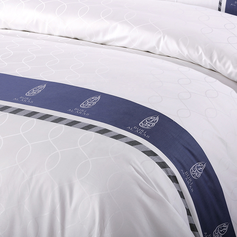 Garnfärgad anpassad logotyp 100% bomull sängkläder set Garnfärgad anpassad logotyp 100% bomull sängkläder set